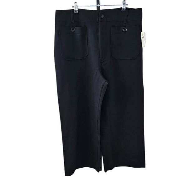 Anthropologie Maeve The Colette Knit Crop Wide-Leg Pants, High Rise, Black, 34 - Picture 1 of 11